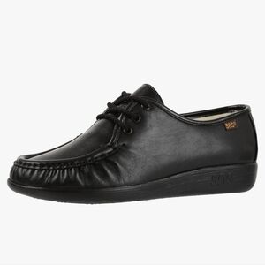 SAS Siesta Lace-Up Black Loafer Comfort Shoe Granny Grandma Womens 9M